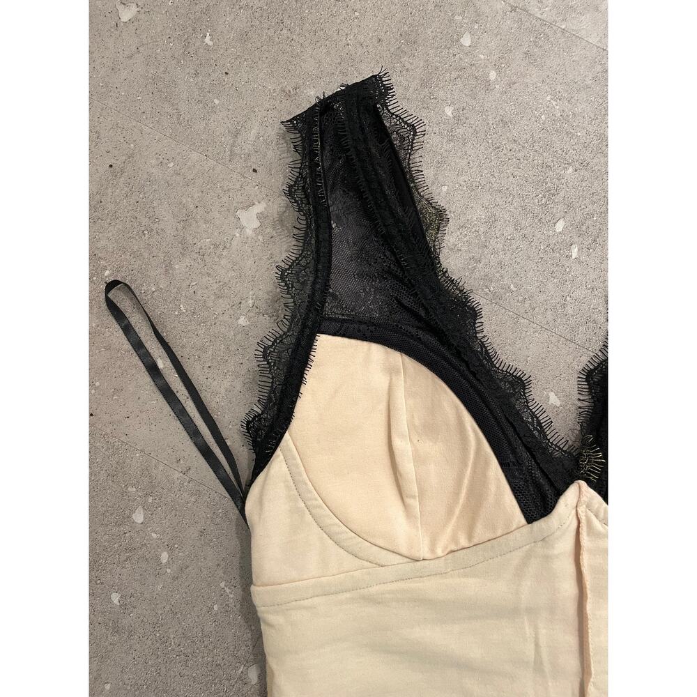 VTG Y2K Black Lace Bebe Bodysuit Womens M - Picture 8 of 11